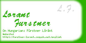 lorant furstner business card